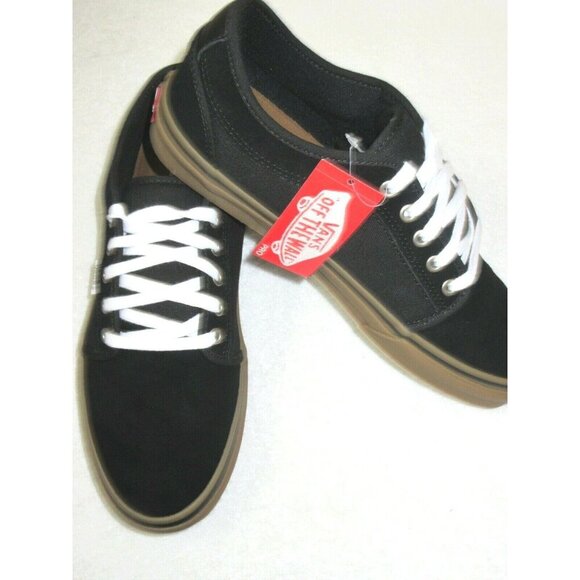 Vans Men's Chukka Low Pro Black Gum White Canvas Suede Skate shoes Size 8 NIB - Picture 4 of 5